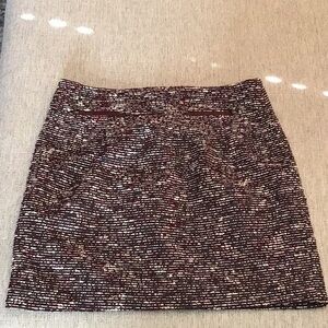 Loft Petites Pencil Skirt Maroon Multicolor Size 10